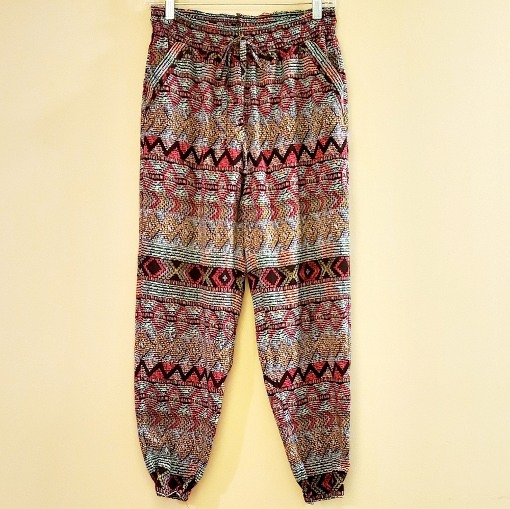 Boho Aztec Print Harem/Jogger Pants